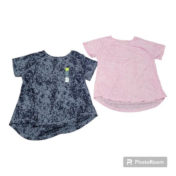 Tek Gear Essentials Set of 2 Athletic Tops Pink & Blue Lightweight NWT Size L - Picture 1 of 7